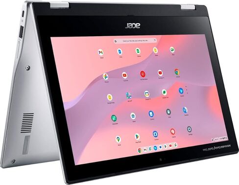 جهاز كمبيوتر محمول Acer Chromebook Spin 311 قابل للتحويل 2 في 1، شاشة لمس IPS مقاس 11.6 بوصة، معالج MediaTek MT8183C ثماني النواة، ذاكرة الوصول العشوائي 4 جيجابايت، 192 جيجابايت eMMC، كاميرا ويب، بيتاري 10 ساعات، نظام تشغيل Chrome، فضي نقي، مع بطاقة SD سع in Saudi Arabia