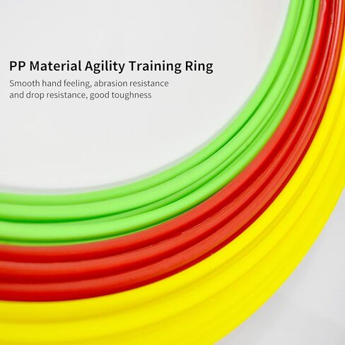 مجموعة حلقات تدريب رشاقة السرعة متعددة الألوان، مجموعة حلقات تدريب رشاقة متعددة الوظائف مع 10 مخاريط in Kuwait