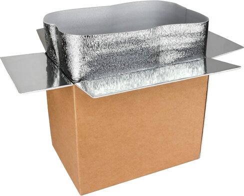 Thermo Chill Insulated Carton with Foil Insulated Bag Liner, Large Mailing Box, Shipping Box for Mailing, Shipping, Packing, Moving, Box Inside Dimension 19’’ x 12’’ x 16’’, 1 Pack in Saudi Arabia
