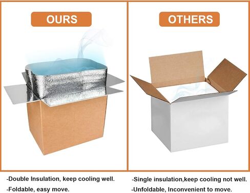 Thermo Chill Insulated Carton with Foil Insulated Bag Liner, Large Mailing Box, Shipping Box for Mailing, Shipping, Packing, Moving, Box Inside Dimension 19’’ x 12’’ x 16’’, 1 Pack in Saudi Arabia
