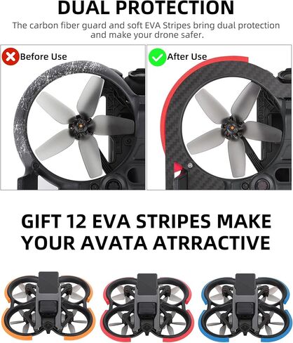 Avata Propellers Guard Protector Combo For DJI Avata Accessories Carbon Fiber + EVA in Kuwait