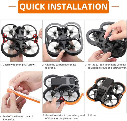 Avata Propellers Guard Protector Combo For DJI Avata Accessories Carbon Fiber + EVA in Kuwait