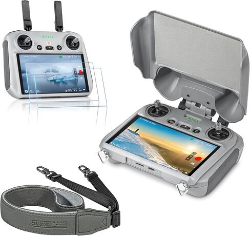 STARTRC 3-IN-1 Mini 4 Pro RC 2 غطاء واقي للشمس + 2 واقي شاشة + حزمة حبل قصير، يناسب وحدة التحكم عن بعد DJI Mini 4 Pro/Air 3 RC2، لملحقات DJI Mini 4 Pro in Kuwait