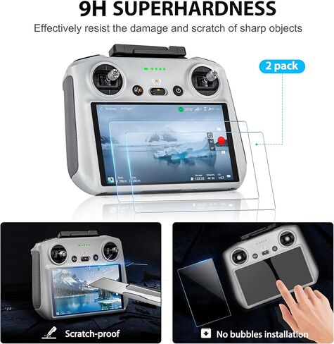 STARTRC 3-IN-1 Mini 4 Pro RC 2 غطاء واقي للشمس + 2 واقي شاشة + حزمة حبل قصير، يناسب وحدة التحكم عن بعد DJI Mini 4 Pro/Air 3 RC2، لملحقات DJI Mini 4 Pro in Kuwait
