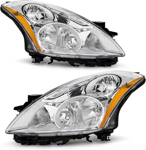 Compatible with 2010 2011 2012/10 11 12 Nissan Altima 4Door Sedan Headlights Headlight Assembly Chrome Housing Amber Reflector Replacement Left And Right in Kuwait