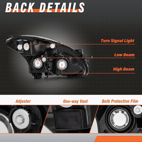 Compatible with 2010 2011 2012/10 11 12 Nissan Altima 4Door Sedan Headlights Headlight Assembly Chrome Housing Amber Reflector Replacement Left And Right in Kuwait