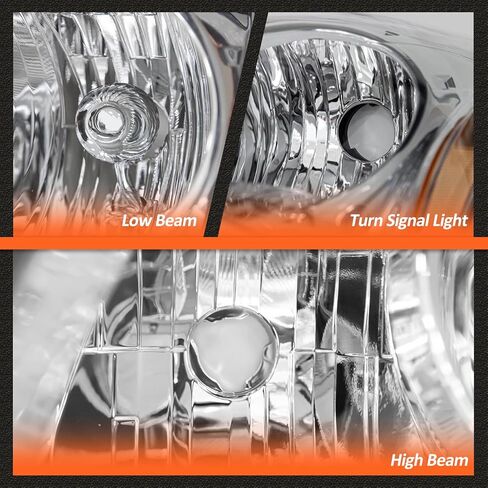 Compatible with 2010 2011 2012/10 11 12 Nissan Altima 4Door Sedan Headlights Headlight Assembly Chrome Housing Amber Reflector Replacement Left And Right in Kuwait