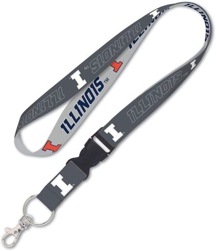 حبل WinCraft Illinois Illini Illinois Fighting Illini بإبزيم قابل للفصل، 1 بوصة - رمادي in Kuwait