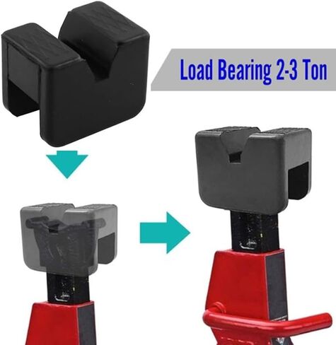 Rubber Jack Pad Pinch Weld Adapter, Universal Slotted Frame Rail Protector for Floor Jack Stands, Jack Pads Extension and Protection, 4Packs in Saudi Arabia