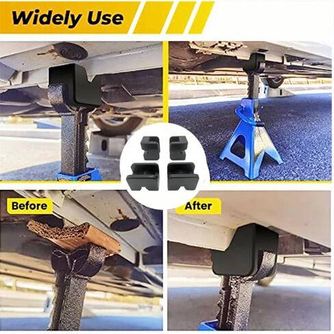 Rubber Jack Pad Pinch Weld Adapter, Universal Slotted Frame Rail Protector for Floor Jack Stands, Jack Pads Extension and Protection, 4Packs in Saudi Arabia