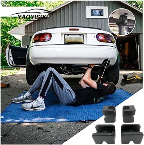 Rubber Jack Pad Pinch Weld Adapter, Universal Slotted Frame Rail Protector for Floor Jack Stands, Jack Pads Extension and Protection, 4Packs in Saudi Arabia