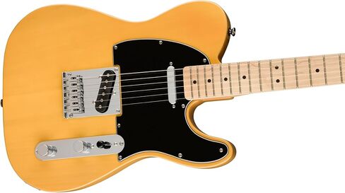 سلسلة Fender Telecaster Guitar Squier Affinity، لوحة أصابع خشب القيقب، حزمة شقراء الحلوى مع 12x ريش جيتار Fender وقطعة قماش لتلميع الأدوات الصوتية السائلة in Kuwait