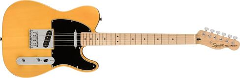 سلسلة Fender Telecaster Guitar Squier Affinity، لوحة أصابع خشب القيقب، حزمة شقراء الحلوى مع 12x ريش جيتار Fender وقطعة قماش لتلميع الأدوات الصوتية السائلة in Kuwait