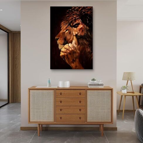 Christian Jesus Lion Canvas Wall Art Jesus And The Cross And The Dove Of Peace Wall Decor Jesus Artwork Christian Wall Art Picture of God Posters For Room Churches Ready To Hang 12x16 inch in Saudi Arabia