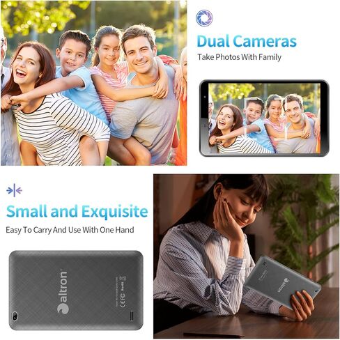 3GM7 Tablet 7 بوصة Android 11، 3G LTE، WiFi 6،1GB RAM 16GB ROM، شاشة 1024x600 HD IPS، معالج رباعي النواة، كاميرا مزدوجة، بلوتوث 4.2، كمبيوتر لوحي محمول، تعليمي وألعاب (رمادي) in Kuwait