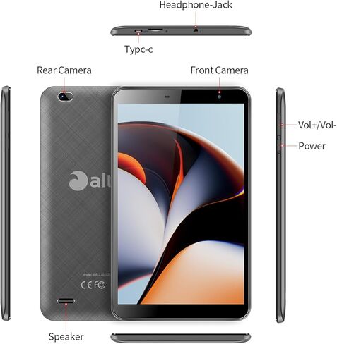 3GM7 Tablet 7 بوصة Android 11، 3G LTE، WiFi 6،1GB RAM 16GB ROM، شاشة 1024x600 HD IPS، معالج رباعي النواة، كاميرا مزدوجة، بلوتوث 4.2، كمبيوتر لوحي محمول، تعليمي وألعاب (رمادي) in Kuwait