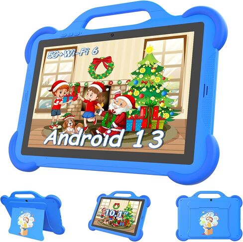 Android 13 Kids Tablet Toddler Tablet for Kids 10 inch Tablet, 8GB RAM+64GB ROM Tableta for Boys Girls, 10.1" IPS Safety Eye Protection Screen Parental Control APP Latest Model Kid Tablets WIFI Tab PC in Saudi Arabia