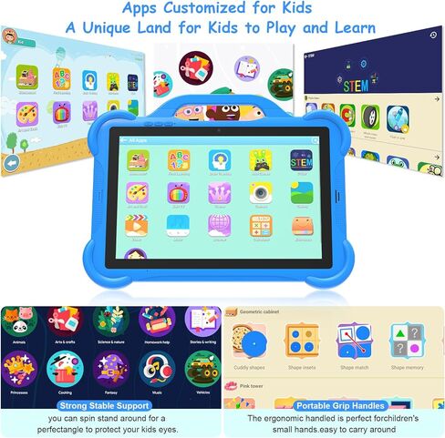 Android 13 Kids Tablet Toddler Tablet for Kids 10 inch Tablet, 8GB RAM+64GB ROM Tableta for Boys Girls, 10.1" IPS Safety Eye Protection Screen Parental Control APP Latest Model Kid Tablets WIFI Tab PC in Saudi Arabia