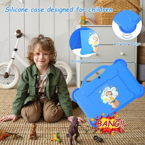 Android 13 Kids Tablet Toddler Tablet for Kids 10 inch Tablet, 8GB RAM+64GB ROM Tableta for Boys Girls, 10.1" IPS Safety Eye Protection Screen Parental Control APP Latest Model Kid Tablets WIFI Tab PC in Saudi Arabia