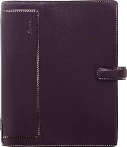 Filofax Holborn Organizer, A5 Size, Purple - Full Grain Buffalo Leather, Six Rings, with Cotton Cream Week-to-View Calendar Diary, Multilingual, 2024 (C025600-24) in Saudi Arabia
