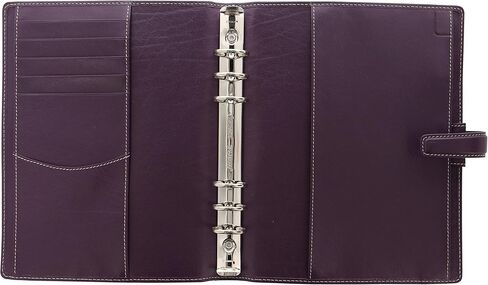 Filofax Holborn Organizer, A5 Size, Purple - Full Grain Buffalo Leather, Six Rings, with Cotton Cream Week-to-View Calendar Diary, Multilingual, 2024 (C025600-24) in Saudi Arabia