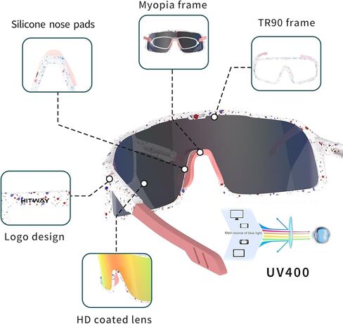 نظارات ركوب الدراجات المستقطبة للبالغين مع 5 عدسات قابلة للتبديل، إطار TR90 نظارات شمسية رياضية MTB لركوب الدراجات in Kuwait