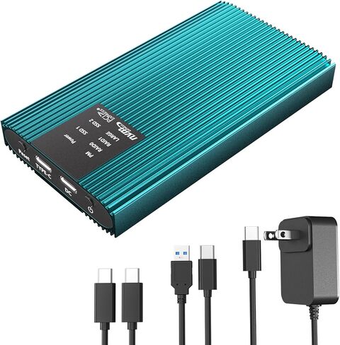 حاوية INDMEM M.2 NVMe SSD RAID مزدوجة الخليج، USB3.2 Gen2x2 20 جيجابت في الثانية، تدعم RAID 0/RAID 1/PM/Large، تناسب M-Key 2230/2242/2260/2280، بدون أدوات، حتى 8 تيرابايت، غير متصل وظيفة الاستنساخ in Kuwait