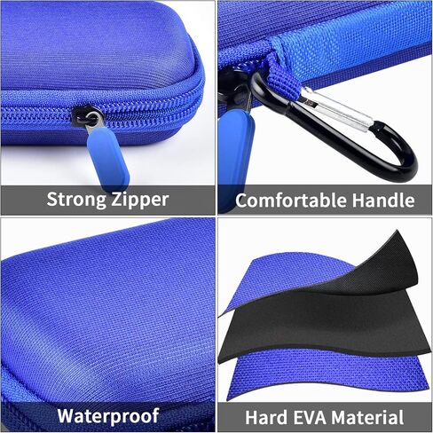 حقيبة حمل القرص الصلب الخارجي، تناسب Samsung T7 Shield/ T7/ T7 Touch State Drive USB 3.2 500GB 1TB 2TB، حامل تخزين محمول لمحرك الأقراص الصلبة لكابلات Samsung SSD وUSB (صندوق فقط) - أزرق in Kuwait