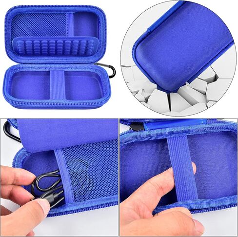 حقيبة حمل القرص الصلب الخارجي، تناسب Samsung T7 Shield/ T7/ T7 Touch State Drive USB 3.2 500GB 1TB 2TB، حامل تخزين محمول لمحرك الأقراص الصلبة لكابلات Samsung SSD وUSB (صندوق فقط) - أزرق in Kuwait