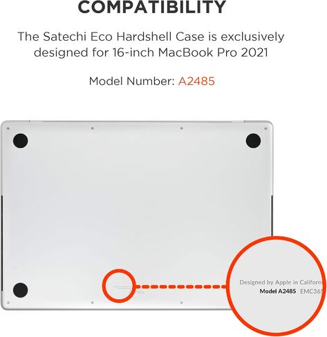 حافظة Satechi Eco Hardshell متوافقة مع حافظة MacBook Pro مقاس 16 بوصة 2021 A2485 - خفيفة الوزن ونحيفة - محور MacBook وتصميم صديق للمحول - (شفاف) in Saudi Arabia