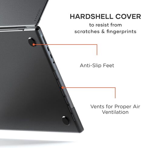 حافظة Satechi Eco Hardshell متوافقة مع حافظة MacBook Pro مقاس 16 بوصة 2021 A2485 - خفيفة الوزن ونحيفة - محور MacBook وتصميم صديق للمحول - (شفاف) in Saudi Arabia