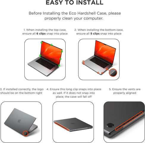 حافظة Satechi Eco Hardshell متوافقة مع حافظة MacBook Pro مقاس 16 بوصة 2021 A2485 - خفيفة الوزن ونحيفة - محور MacBook وتصميم صديق للمحول - (شفاف) in Saudi Arabia