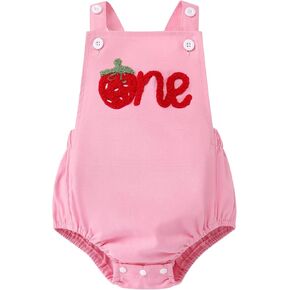 IMEKIS Baby Girls Boys Boho 1st Birthday Outfit Backless Overalls Romper for Cake Smash Photo Shoot