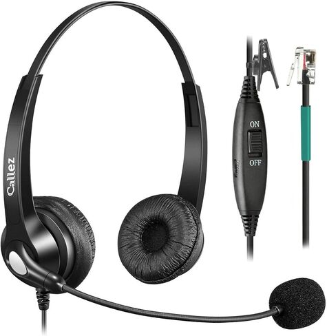 RJ9 Phone Headset with Noise Cancelling Microphone, Callez Office Phone Headset Mono Compatible with Yealink T46S T42S T48S T41S T27G T20P T21P Avaya 1608 9608 Grandstream GXP2170 2135 Panasonic Cisco in Saudi Arabia
