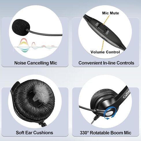 RJ9 Phone Headset with Noise Cancelling Microphone, Callez Office Phone Headset Mono Compatible with Yealink T46S T42S T48S T41S T27G T20P T21P Avaya 1608 9608 Grandstream GXP2170 2135 Panasonic Cisco in Saudi Arabia