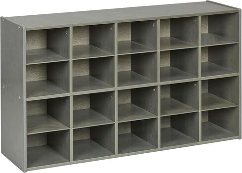 ECR4Kids Streamline 20 Cubby Tray Storage Cabinet, 4x5, Classroom Furniture, White Wash in Saudi Arabia