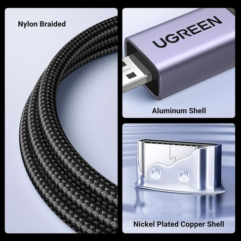 كابل UGREEN 8K Micro HDMI إلى HDMI بطول 3.3أقدام، 2.1 هيكل من الألومنيوم مضفر بسرعة 48 جيجابت في الثانية فائقة السرعة 8K@60 هرتز، 4K@120 هرتز يدعم HDR eARC Dolby متوافق مع GoPro Raspberry Pi 4 Sony Camera Nikon in Kuwait