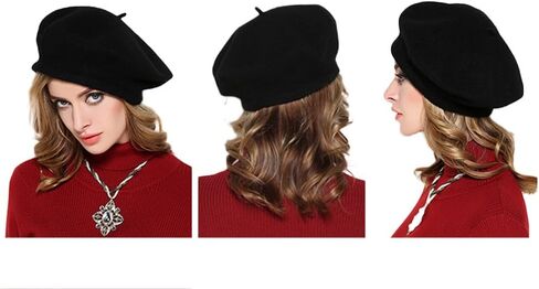 قبعة صوفية صوفية للرجال والنساء من AIYUE قبعة صوفية صوفية فرنسية بألوان سادة ترسم أزياء تنكرية in Kuwait