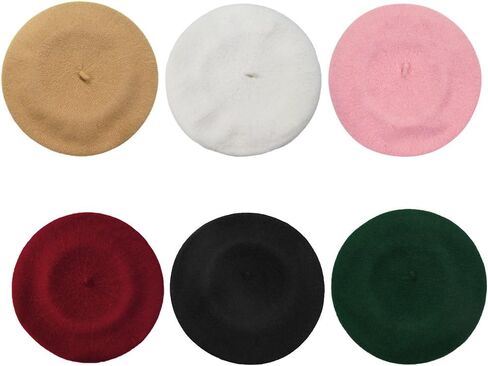 قبعة صوفية صوفية للرجال والنساء من AIYUE قبعة صوفية صوفية فرنسية بألوان سادة ترسم أزياء تنكرية in Kuwait