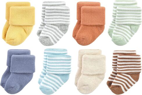 Hudson Baby baby boys Cotton Rich Newborn and Terry Casual Socks, Sneaker Black Blue, 0-6 Months US in Kuwait