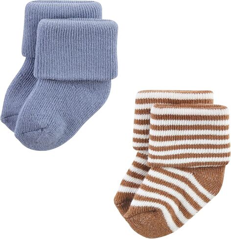 Hudson Baby baby boys Cotton Rich Newborn and Terry Casual Socks, Sneaker Black Blue, 0-6 Months US in Kuwait