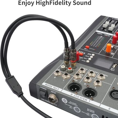 Devinal RCA to 1/8 Female Y Cable, Female 3.5mm to Dual RCA/Phono Male Stereo Splitter Cord, Mini Jack Female to 2RCA Male Audio Breakout Adapter 12 inch 30cm in Saudi Arabia
