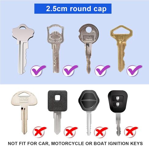 40Pcs Key Covers Caps, Coloured Key Identifiers Covers Tag Set Flexible Rubber Key Covers Cute Key Color Caps Key Cap Label for Easy Identifying Standard Flat House Door Keys in Saudi Arabia