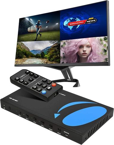 OREI 4K HDMI Multi Viewer 2 in 1 Out Switcher 2 Ports Seamless IR Remote Support 4K @ 60 هرتز 1080P لـ PS4/PC/DVD/كاميرا الأمان HDMI Switch مخرج الصوت البصري L/R - (UHD-201MV) in Saudi Arabia