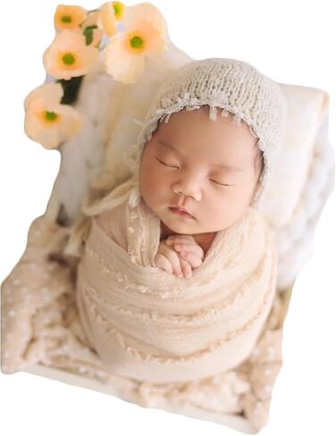 Zeroest Newborn Photo Props Hat بطانية التصوير الفوتوغرافي للأطفال (الرمال البيج) in Kuwait