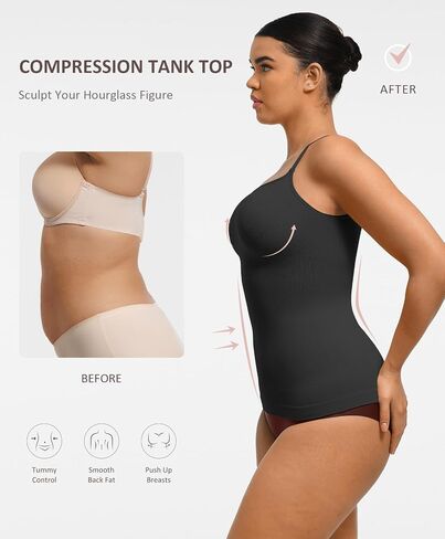 FeelinGirl Camisole for Women Tummy Control Cami Shaper Seamless Compression Tank Top Shapewear for Women in Kuwait