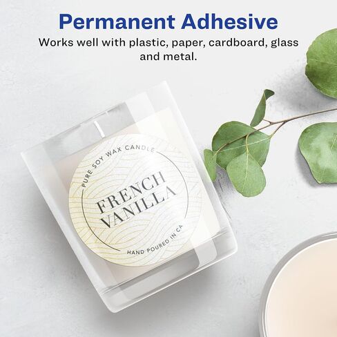 Avery Pearlized Ivory Round Labels with Sure Feed Technology, Print-to-The-Edge, 3.5" Diameter, 40 Pearlized Ivory Labels, Laser/Inkjet Printable Labels in Saudi Arabia