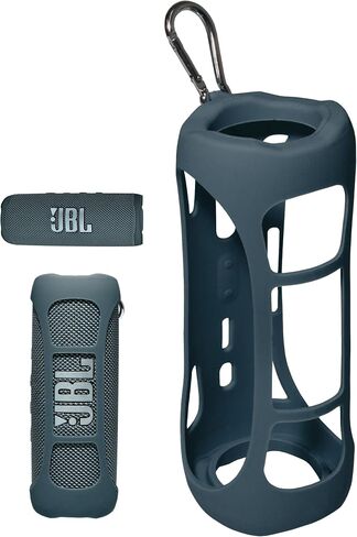 غطاء من السيليكون لمكبر صوت بلوتوث JBL Flip 6 المحمول من Alltravel، حل حماية كامل محمول، جلد مخصص مع مطابقة اللون والشكل (أسود) in Kuwait