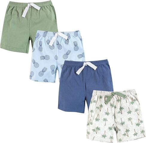 Hudson Baby Unisex Baby and Toddler Shorts Bottoms 4-Pack, Navy Black, 2 Toddler in Kuwait
