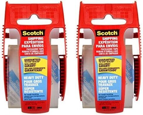 Scotch Brand Heavy Duty Shipping Packaging Tape, 1 Roll with Dispenser, 1.88" x 22.2 Yards, 1.5" Core, Great for Packing, Shipping & Moving, Clear (142) in Kuwait